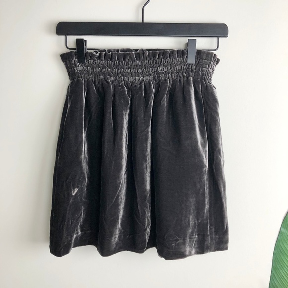J. Crew Dresses & Skirts - J. CREW Collection Dark Gray Velvet Pull On Skirt